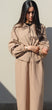 Bow Blouse & Skirt Set: Tan