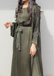 Two-Tone Abaya: Olive (3 piece)