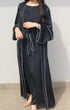 Two-Tone Abaya (Black 3 Piece)