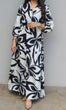 Floral Printed Dress: Black & White