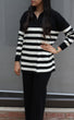 Striped Knit Set: Black & White