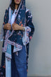 Kayla Floral Abaya: Blueberry