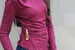 Cinched Brooch Top: Plum