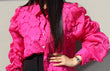 Floral Appliqué Blouse: Cerise Pink