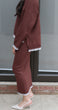 Knit Top & Skirt Set: Chocolate