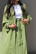 Leya Abaya & Skirt Set: Olive
