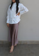 Satin Skirt: Taupe