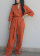 Linen Belted Set: Rust