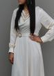 Cowl Neck Satin Dress: Cream