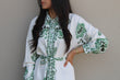 Printed Shirt Dress: Emerald