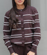 Striped Knit Set: Chocolate Brown