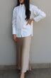 Satin Skirt: Oatmeal