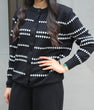 Striped Knit Set: Black