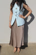 Satin Skirt: Taupe