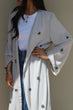 Gia Beaded Abaya: Grey
