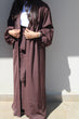 Leya Abaya & Skirt Set: Chocolate