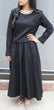 Pearl Blouse & Skirt Set: Black