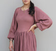 Drop-Waist Dress & Cardigan (Dusty Pink)