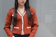 Burnt Orange Striped Cardigan