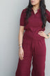 Burgundy Polo Knit Set